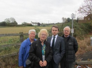Local councillors at the site with Lib Dem Parliamentary candidate Josh Mason